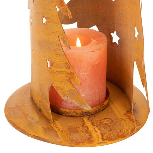 Windlicht Tannenbäume aus Metall, Edelrost, H46cm B25,5cm, Weihnachtsdeko | Floristik24.ch