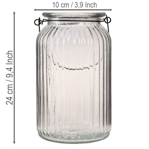 Laterne aus Glas mit Henkel
