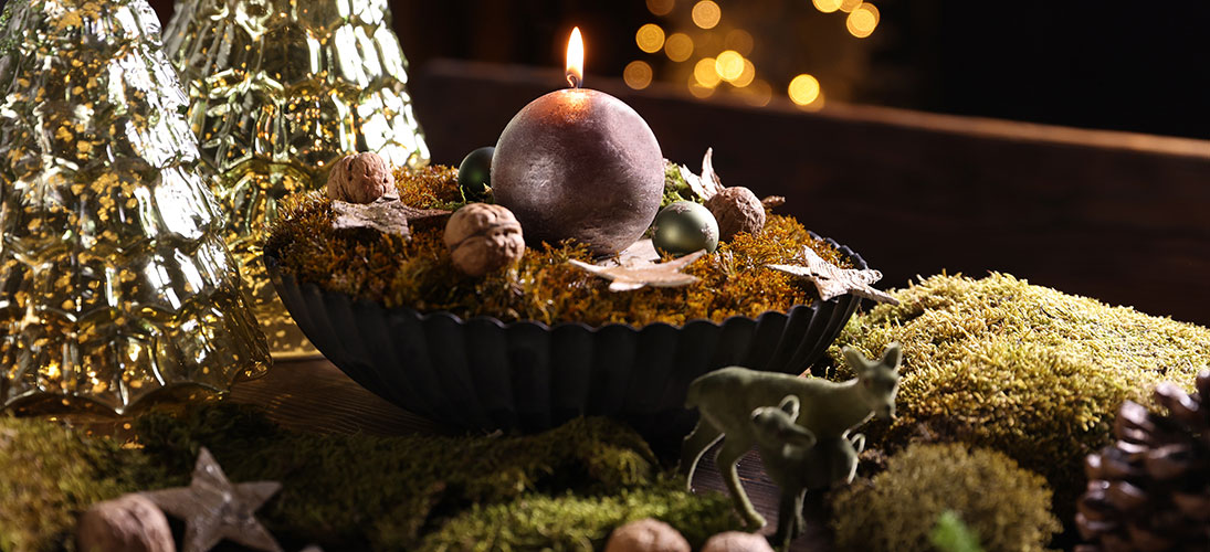 Kugel Kerze und runde Kerzen