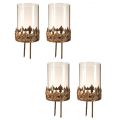Teelichthalter mit Glas zum Stecken Antik Optik Gold Ø5,5cm 4St | Floristik24.ch