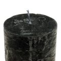 Floristik24 Schwarze Kerzen Durchgefärbt Stumpenkerzen 85x120mm 2St