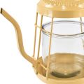 Floristik24 Teelichthalter Glas Windlicht Teekanne Orange Ø15cm H26cm