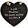 Floristik24 Valentinstag Hängedeko Schieferherz Deko Herz Schwarz B15,5cm