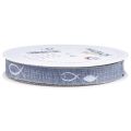 Geschenkband Fische Hellblau Band maritim 15mm 20m | Floristik24.ch