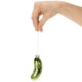 Glas-Weihnachtsgurke 7 cm Grün Set mit 4 Anhängern | Floristik24.ch