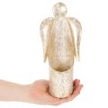 Kerzenhalter Engel aus Metall in Gold, 27 cm hoch | Floristik24.ch