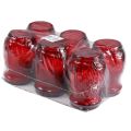 Floristik24 Grablicht Glas Glasherz Rot Gedenklicht B8cm H16,5cm 6St