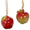Floristik24 Herbstdeko Apfel 5cm aus Keramik zum Hängen, 4er-Set