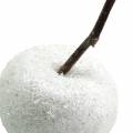Floristik24 Deko-Äpfel Weiß mit Glitzer 5,5–6,5cm 12St