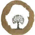 Floristik24 Baum Tischdeko Holz zum Stellen Mangoholz Natur, Metall 32×5×34cm