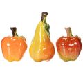 Floristik24 Künstliches Obst Set aus Keramik Apfel und Birne Herbstdeko 12 cm 3-teilig
