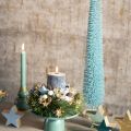 Künstlicher Tannenbaum 80cm Türkis mit Holzfuss für Innen | Floristik24.ch