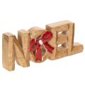 Floristik24 Schriftzug Noel aus Holz mit roter Schleife 18 cm für Innenbereich