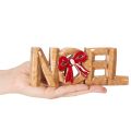 Schriftzug Noel aus Holz mit roter Schleife 18 cm für Innenbereich | Floristik24.ch