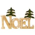 Weihnachtsdeko Aufsteller Noel Holz 18 cm mit zwei Tannen | Floristik24.ch