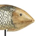 Floristik24 Holzfisch mit Metall Dekor Fisch Deko 35x7x29,5cm