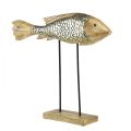 Floristik24 Holzfisch mit Metall Dekor Fisch Deko 35x7x29,5cm