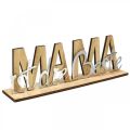 Floristik24 Schriftzug „Mama“, Geschenk zum Muttertag, Holzdeko zum Stellen Natur, Silbern L22cm H7cm 3St