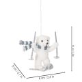 Anhänger Eisbär auf Skiern mit Schal 10cm Weiss Kunststoff 2er-Set | Floristik24.ch