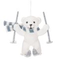Anhänger Eisbär auf Skiern mit Schal 10cm Weiss Kunststoff 2er-Set | Floristik24.ch