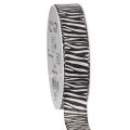 Floristik24 Geschenkband Polyester Zebramuster 25mm x 20m Schwarz-Weiss
