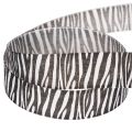 Geschenkband Polyester Zebramuster 25mm x 20m Schwarz-Weiss | Floristik24.ch