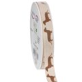 Floristik24 Geschenkband aus Polyester mit Dackelmotiv 15mm x 18m in Creme und Braun für Dekoration und Basteln