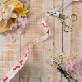Dekorationsband mit Dackelmotiv 15mm Weiss Rosa 18m Rolle | Floristik24.ch