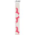 Dekorationsband mit Dackelmotiv 15mm Weiss Rosa 18m Rolle | Floristik24.ch