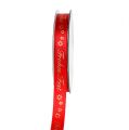 Floristik24 Band mit "Frohes Fest" Rot 15mm 20m