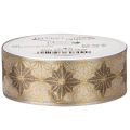 Dekoband mit Sternen 40mm Gold