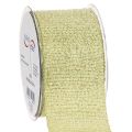 Floristik24 Dekoband mit Glitter aus Polyester 55mm x 15m Hellgrün