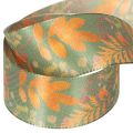 Dekoband Kunstseide mit Blattmotiv 40mm x 15m Herbstfarben | Floristik24.ch