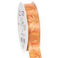 Floristik24 Geschenkband aus Polyester in Herbstfarben mit Blättermotiv 25mm x 18m