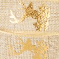 Dekoband aus Polyester mit Hirschmotiv 15mm x 15m in Braun-Gold für Weihnachtsdekorationen | Floristik24.ch