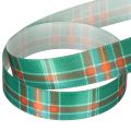 Geschenkband kariert Polyester 15mm x 20m Rot-Grün-Weiss | Floristik24.ch