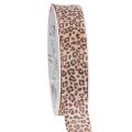 Floristik24 Geschenkband Polyester Leopard 25mm 18m