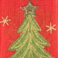 Geschenkband Stoff 40mm 15m Tannenbaum und Sterne Rot Grün Gold | Floristik24.ch