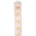 Geschenkband aus Polyester mit goldenen Schleifen 15mm x 18m Rosa | Floristik24.ch
