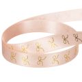 Geschenkband aus Polyester mit goldenen Schleifen 15mm x 18m Rosa | Floristik24.ch