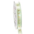 Floristik24 Dekoband aus Polyester in Mintgrün mit goldenen Schleifen 15mm x 18m