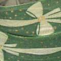 Geschenkband Stoffband grün mit Schleifenmuster 25mm x 18m für Dekoration und Geschenke | Floristik24.ch