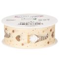 Dekoband Stoff beige mit