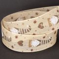 Dekoband Stoff beige mit