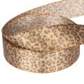 Geschenkband Leopard-Muster Kunstseide 25mm x 20m Braun-Gold | Floristik24.ch
