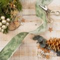 Geschenkband Stechpalme und Mistel Grün 40 mm x 15 m Polyester | Floristik24.ch