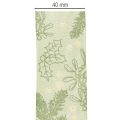 Geschenkband Stechpalme und Mistel Grün 40 mm x 15 m Polyester | Floristik24.ch