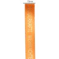 Geschenkband Stoff Orange mit Aufschrift Weihnachten 15mm x 18m | Floristik24.ch