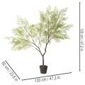 Künstlicher Baum mit filigranen Blättern 120 cm Grün-Braun Kunststoff | Floristik24.ch