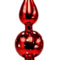 Floristik24 Baumspitze Glas mit Punkten Rot 30cm